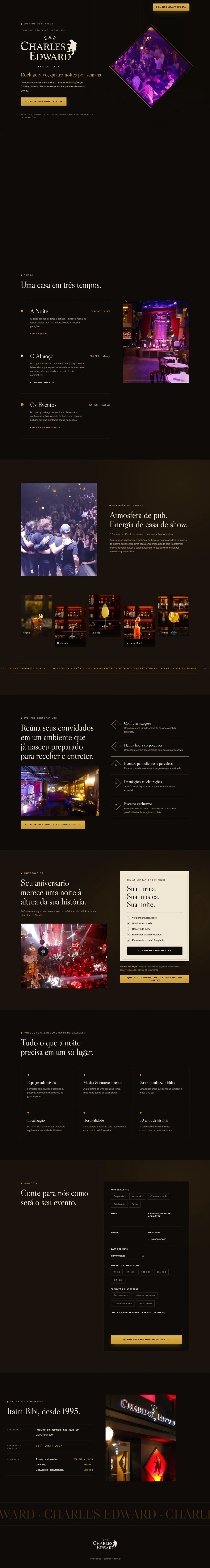 Landing page Bar Charles Edward completa