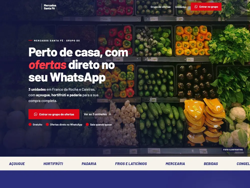 Landing page Mercados Santa Fé