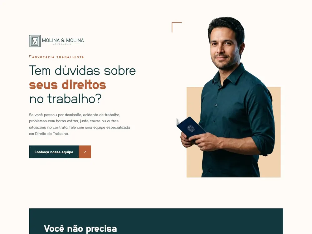 Landing page Molina & Molina Advogados