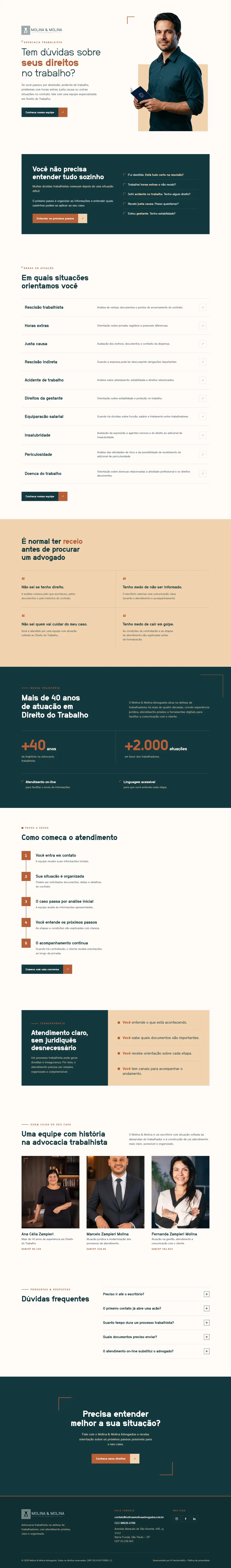 Landing page Molina & Molina Advogados completa
