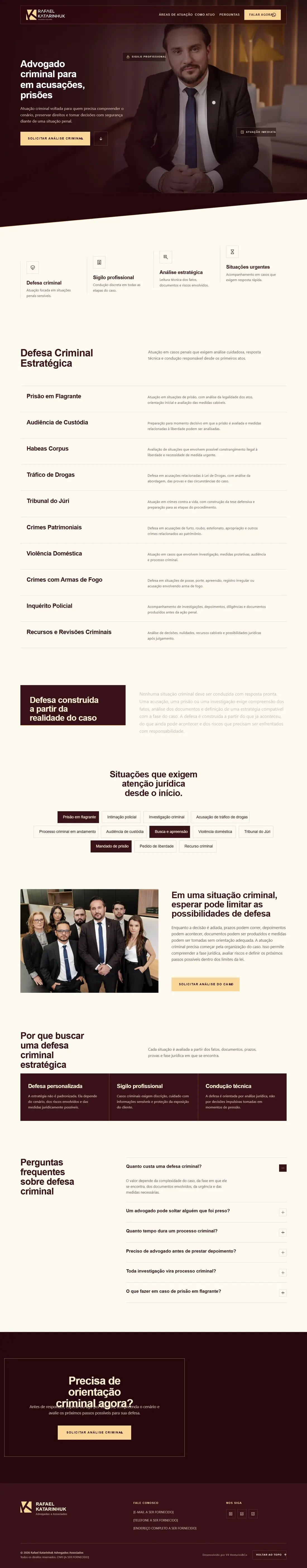 Landing page Rafael Katarinhuk Advogados completa