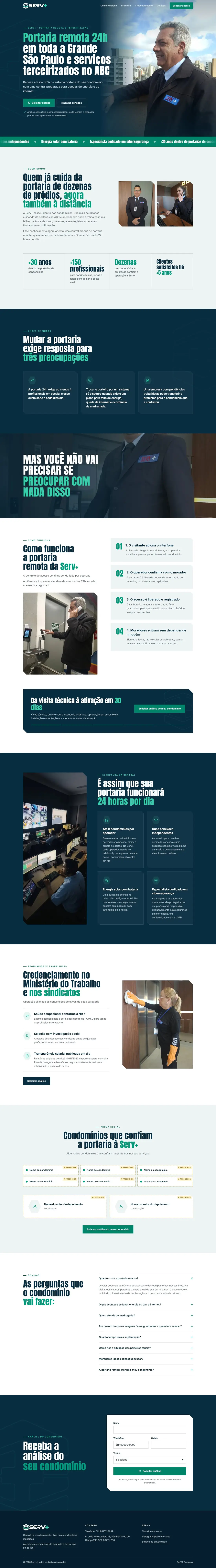 Landing page Serv+ completa